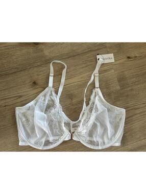 Skarlett Blue Flaunt Front Close Underwire Bra White Size 36DDD